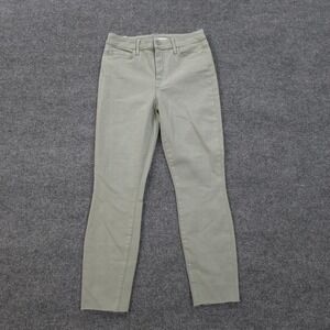 Frank & Eileen Jeans Womens 28 Green Sligo Stretch Raw Hem Casual Preppy